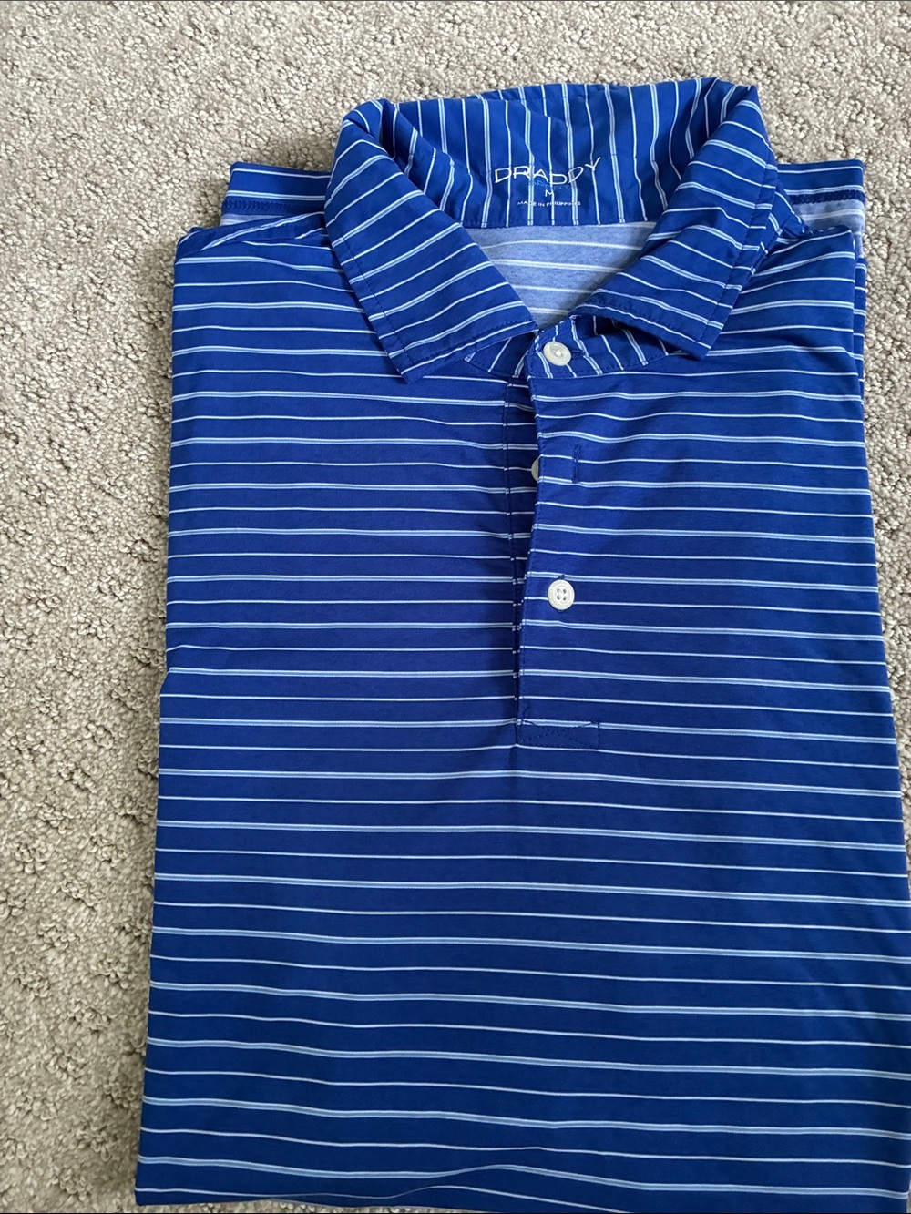DRADDY Men's Royal Blue Striped Polo